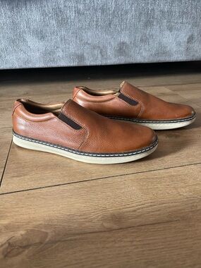 Johnston & Murphy Tan Kids Slip-On Dress Shoes